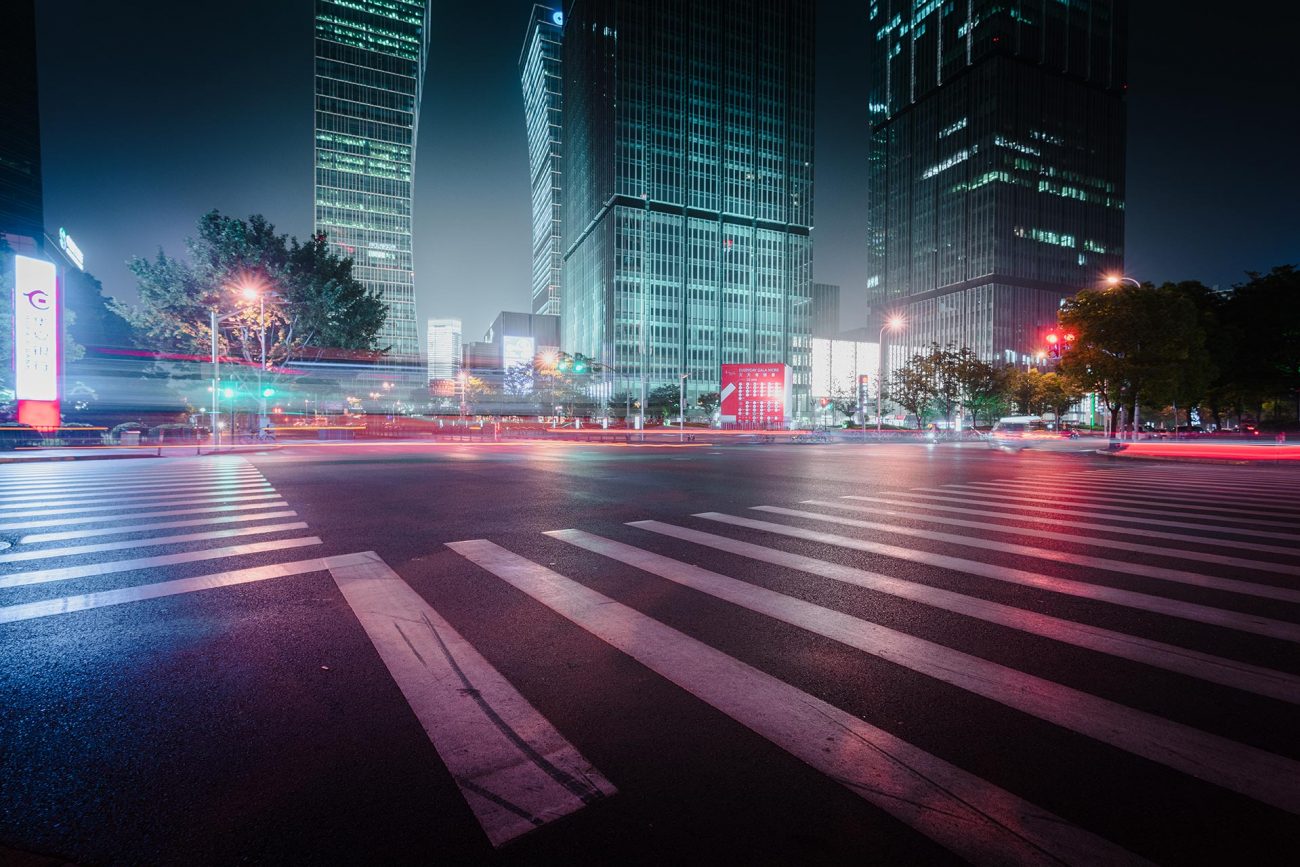 Shanghai HDR Night Cityscape CGI Backplate China