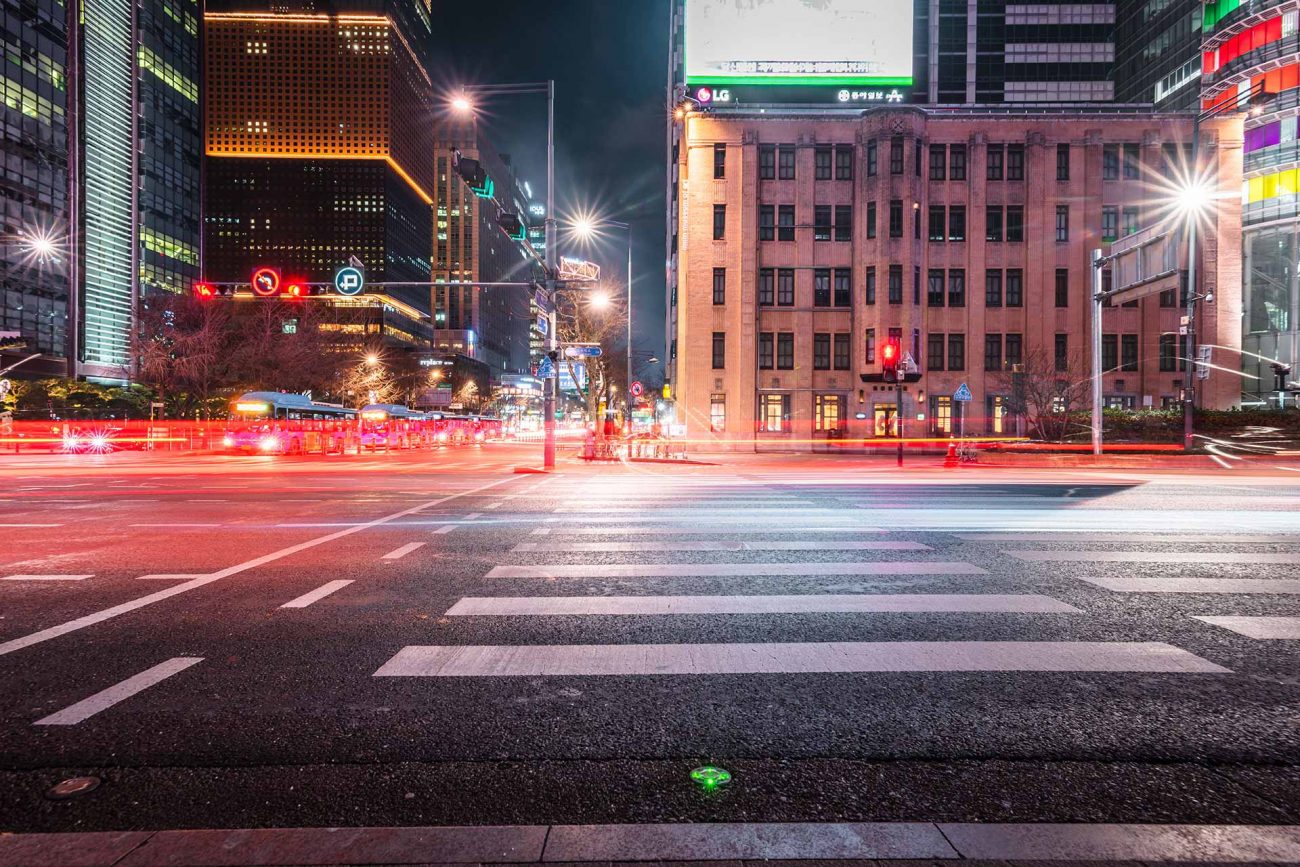 Seoul HDR Night Cityscape CGI Backplate Korea