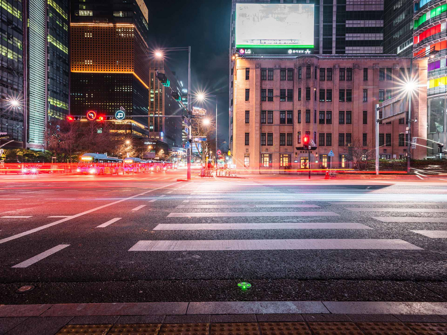 Seoul HDR Night Cityscape CGI Backplate Korea