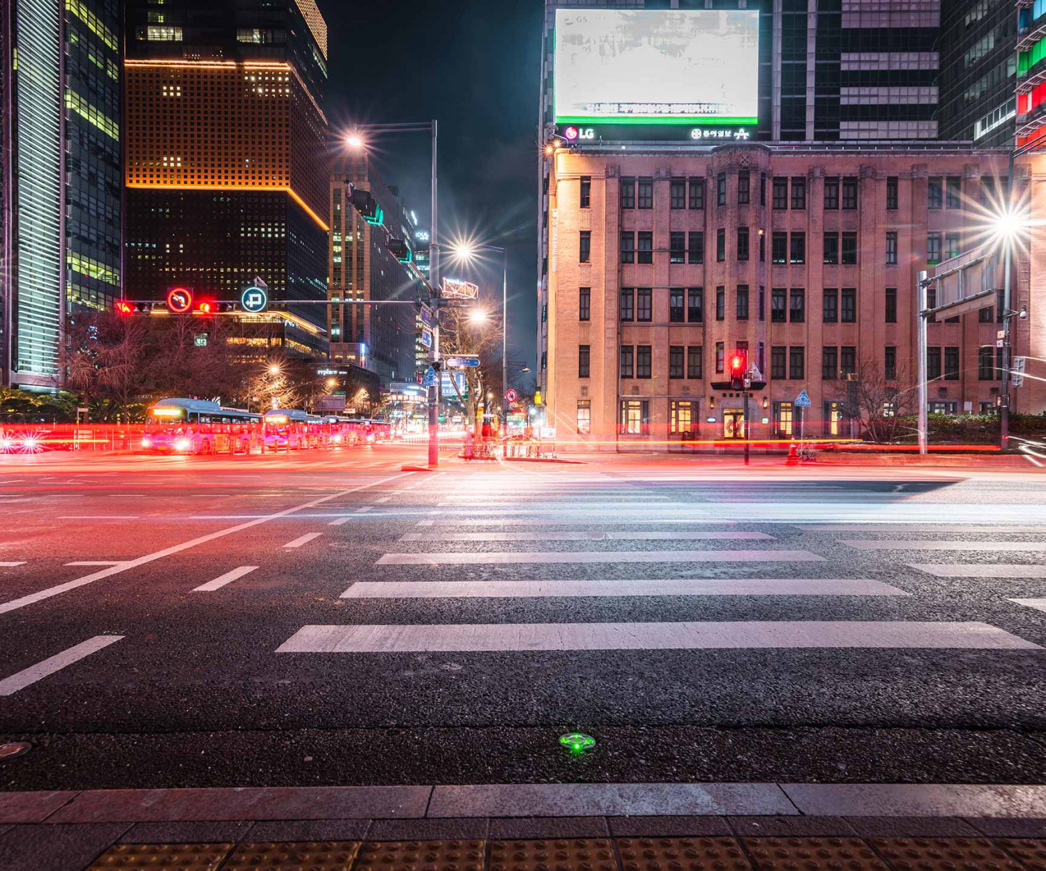 Seoul HDR Night Cityscape CGI Backplate Korea