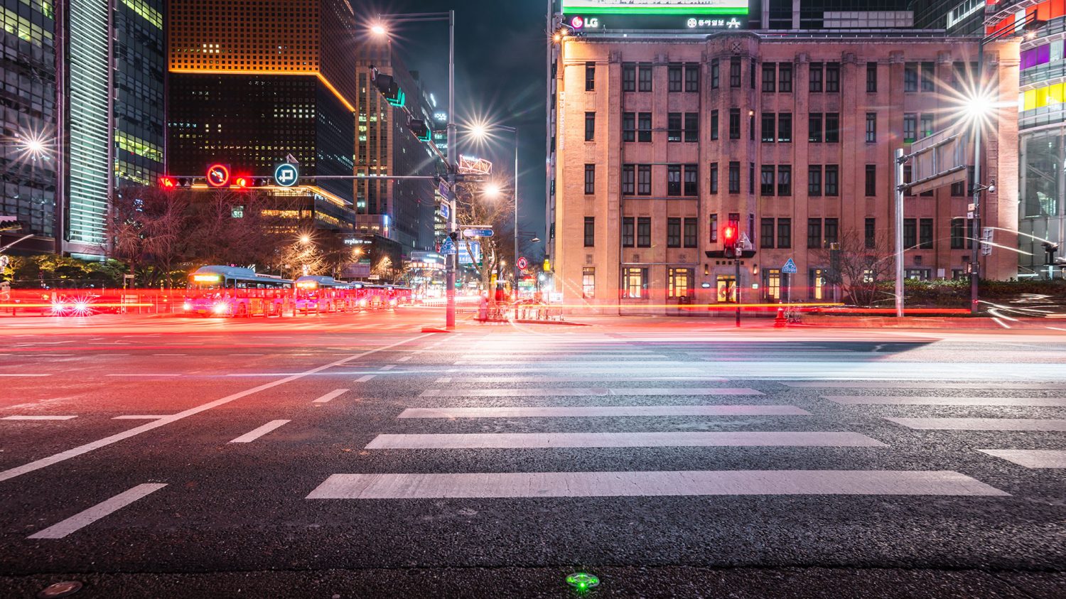 Night Cityscape CGI Backplate Korea