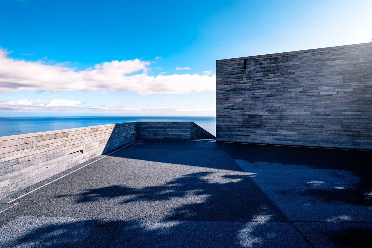 Madeira Cost scenery with modern architecture 360 production