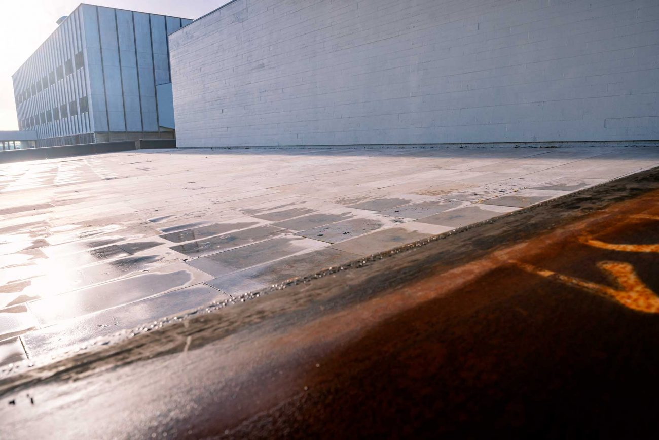 Modern architecture in bright sunlight