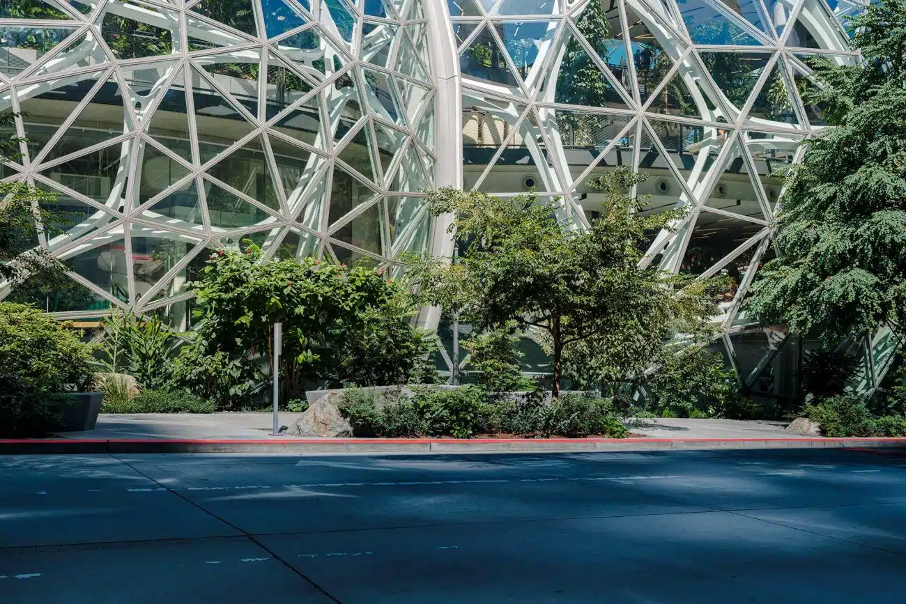 Seattle green city architecture virtual production background